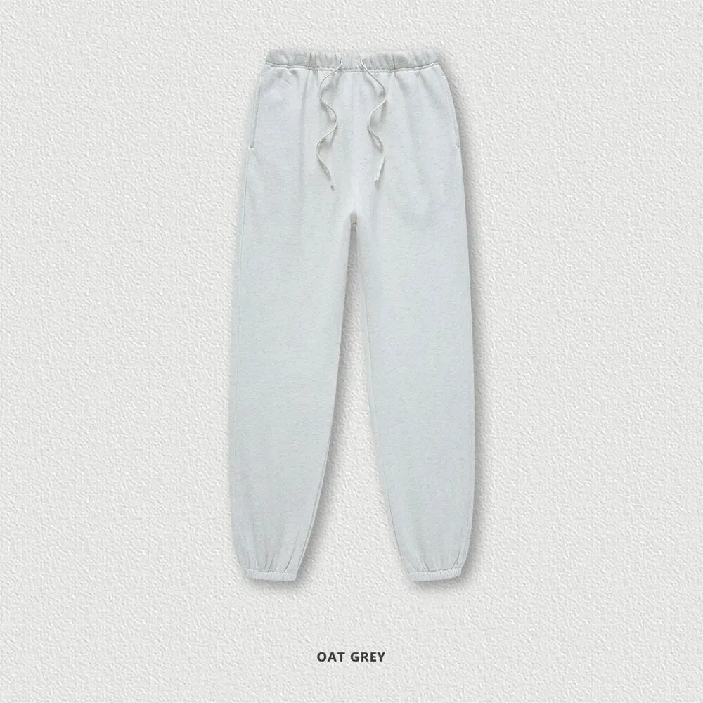 ZODF Retro Loose Solid Warm Fleece Sweatpants