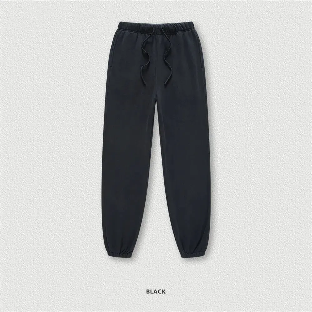 ZODF Retro Loose Solid Warm Fleece Sweatpants