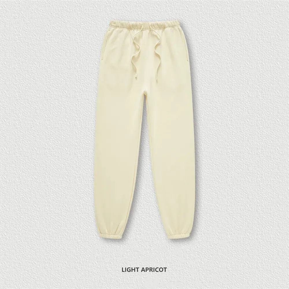 ZODF Retro Loose Solid Warm Fleece Sweatpants