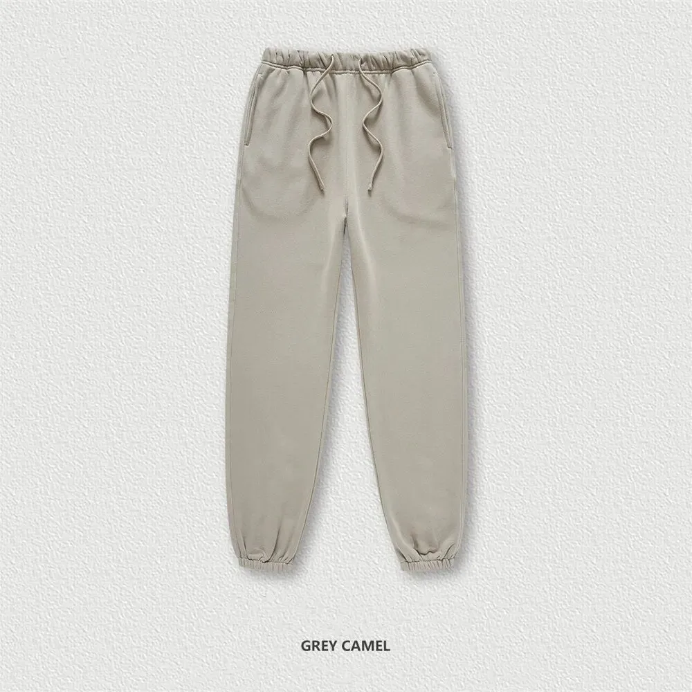 ZODF Retro Loose Solid Warm Fleece Sweatpants