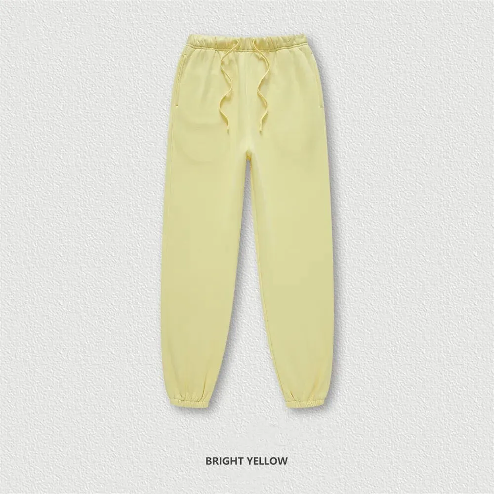 ZODF Retro Loose Solid Warm Fleece Sweatpants